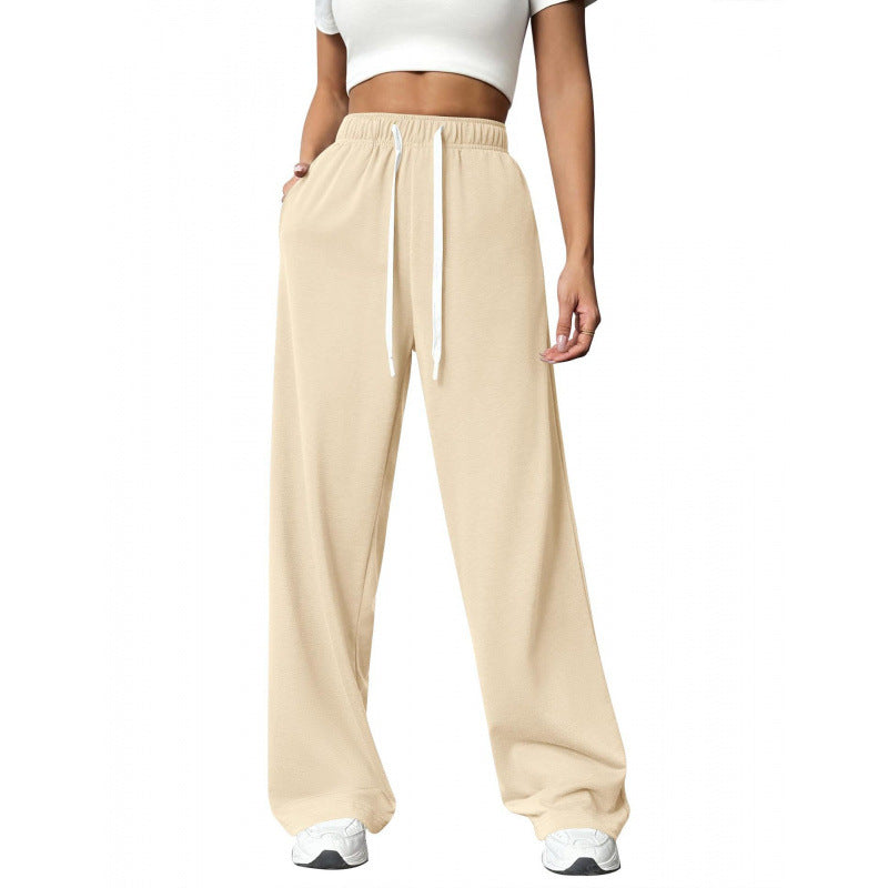 Elastic Waist Loose Fit Women Casual Trousers
