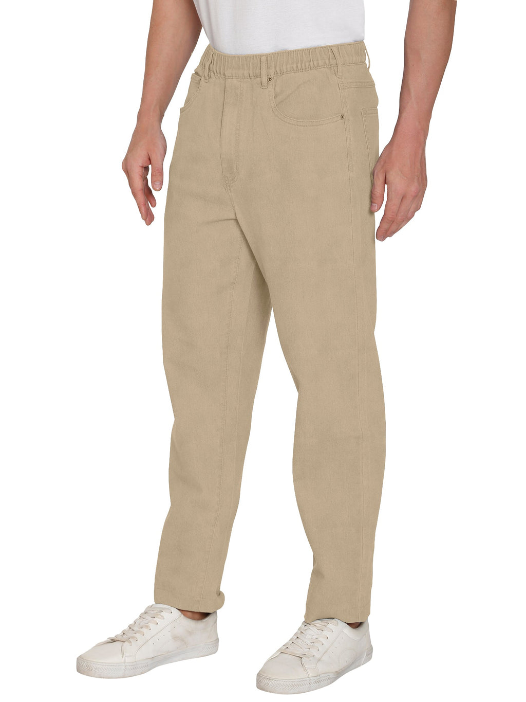 Men's Casual Elastic Waist Denim & Twill Pull on Jeans Pants