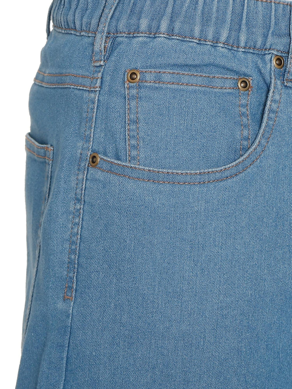 Men's Casual Elastic Waist Denim & Twill Pull on Jeans Pants