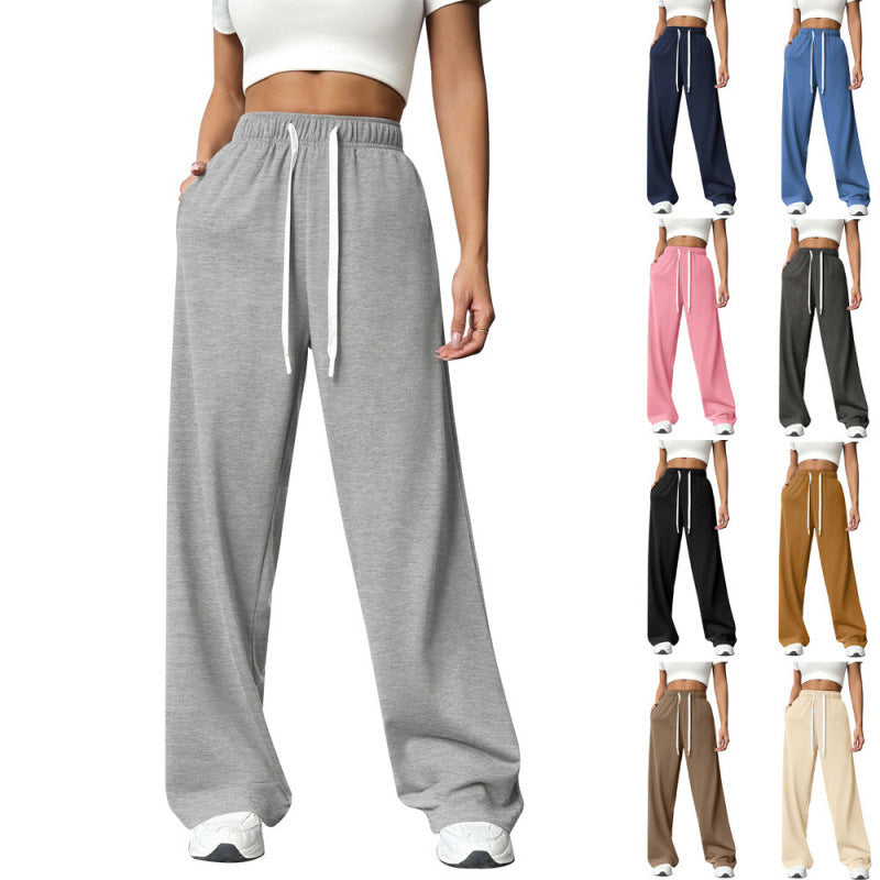 Elastic Waist Loose Fit Women Casual Trousers