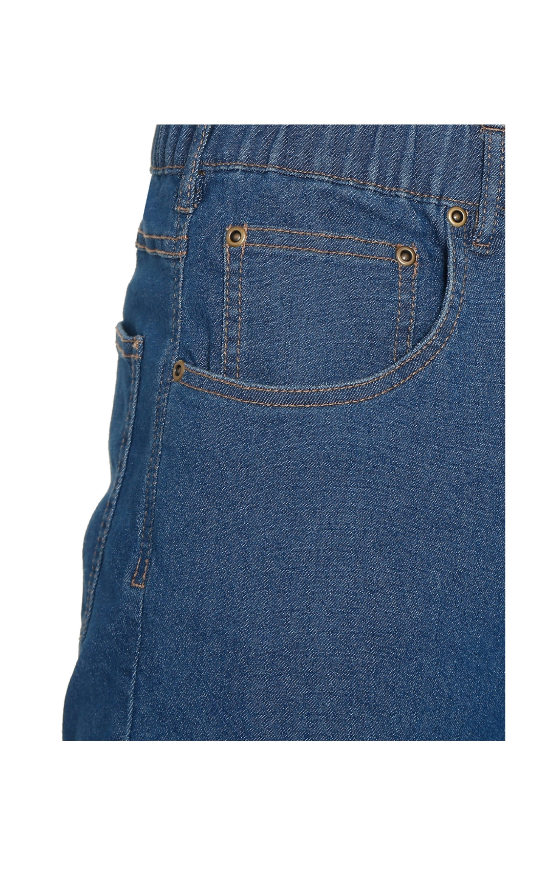 Men's Casual Elastic Waist Denim & Twill Pull on Jeans Pants