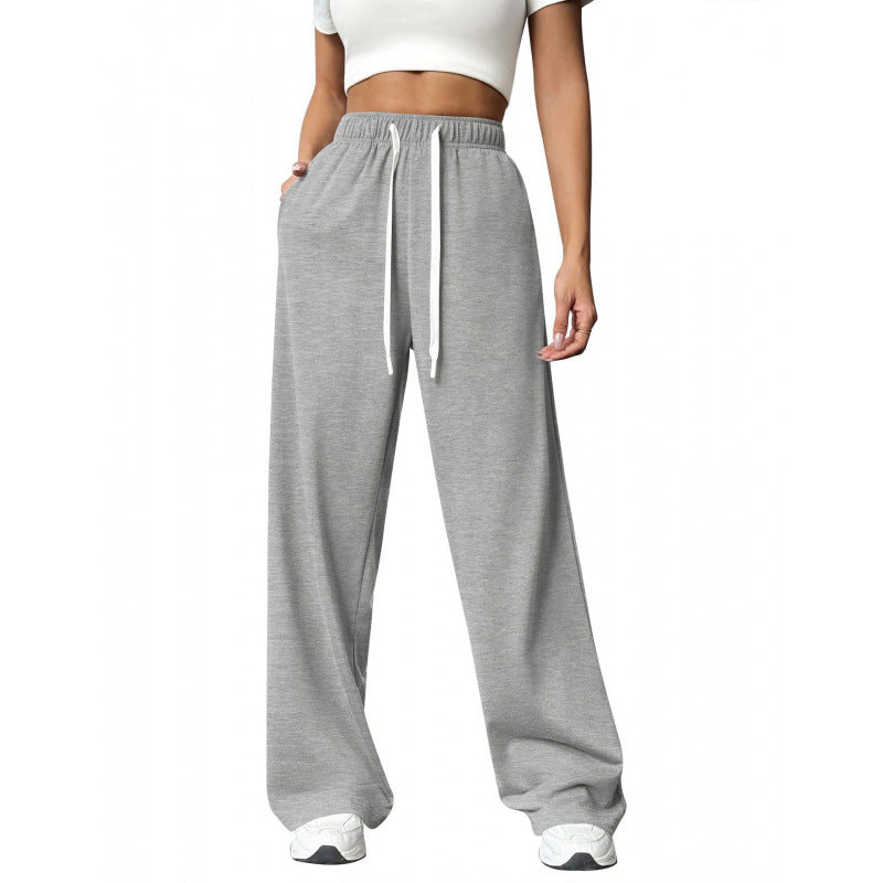 Elastic Waist Loose Fit Women Casual Trousers
